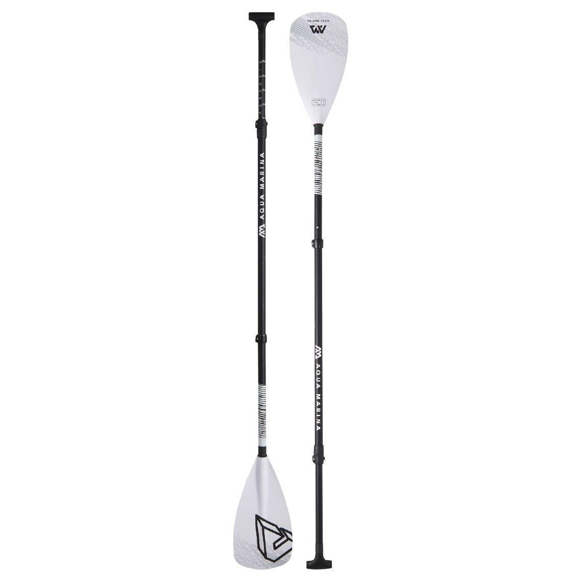 Aqua Marina Solid tredelt SUP-åre i fiberglass med sort og hvitt blad