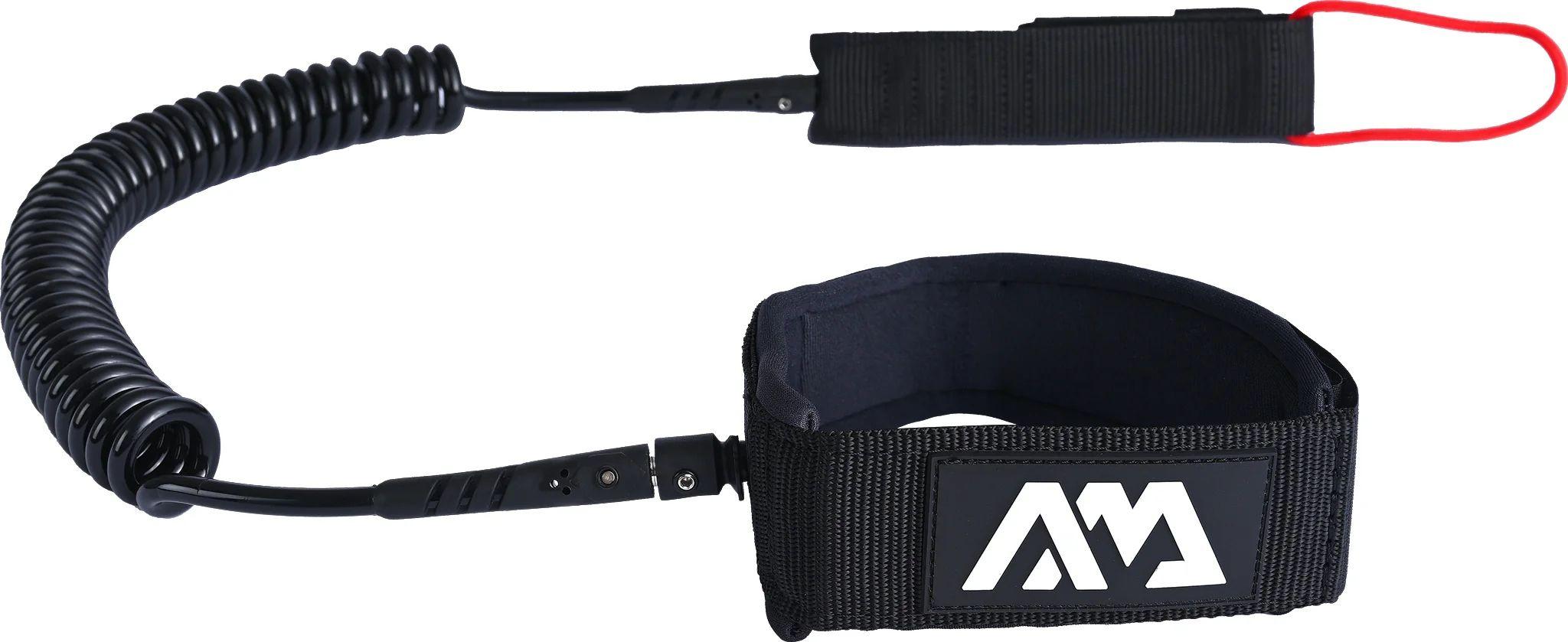 Aqua Marina Coil Leash sikkerhetsline i svart med spiralformet tau