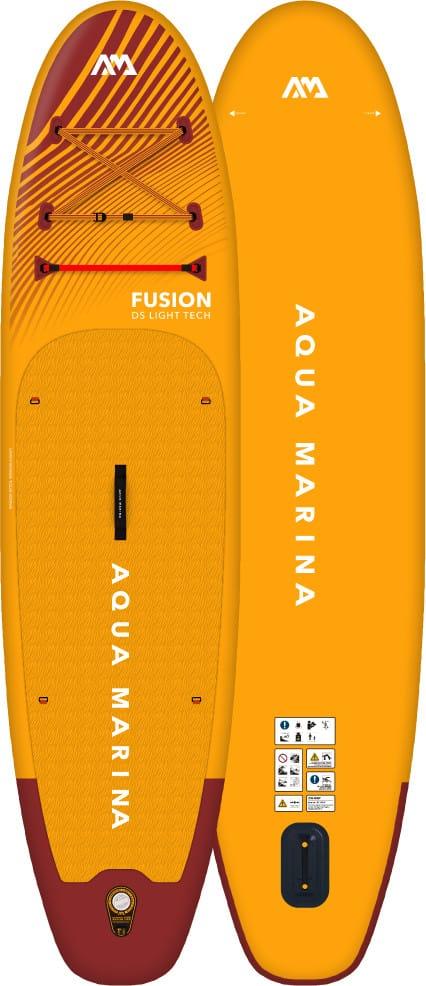 Aqua Marina Fusion SUP i oransje med rillet EVA-fotplate og D-ring foran